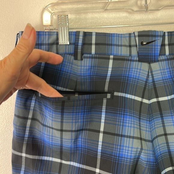 Nike Golf Tour Performance Shorts Men's 32 Blue Plaid Dri-Fit Inseam 11.75" - Picture 9 of 13